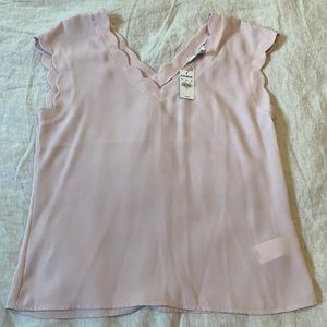NWT Light Pink Scalloped Blouse